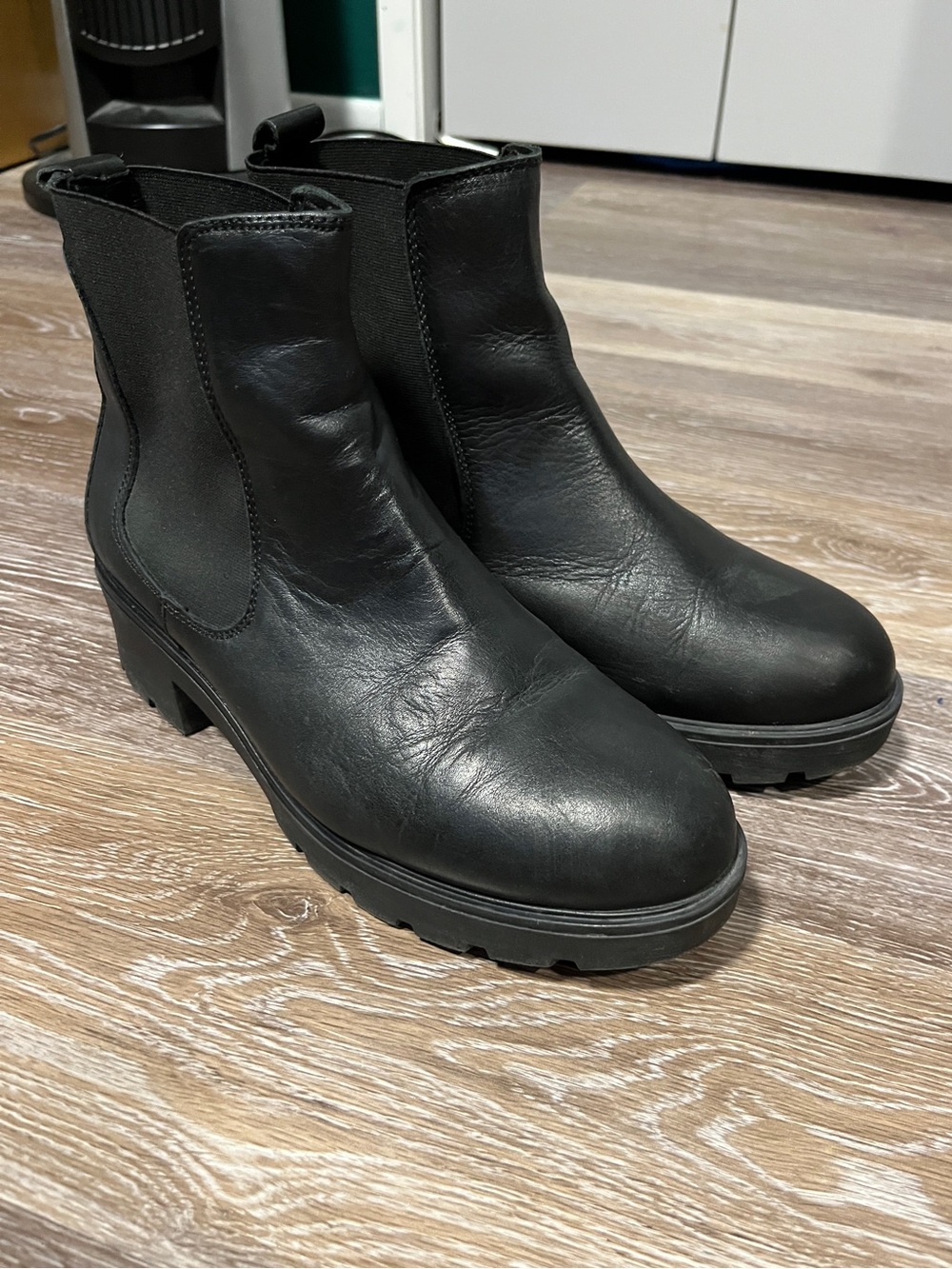 Classic Black Leather Chelsea Boot - Women's